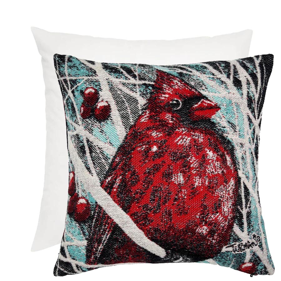 Artistic Red Cardinal pillow cover