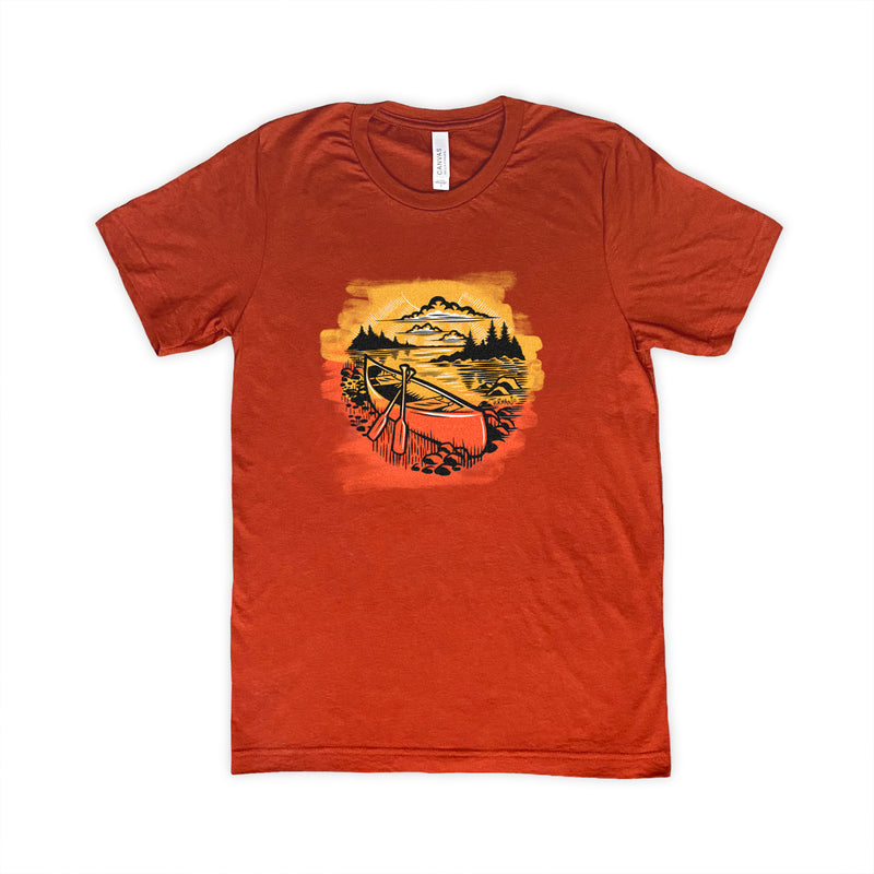 Outdoor Series Canoe T-shirt Brick color