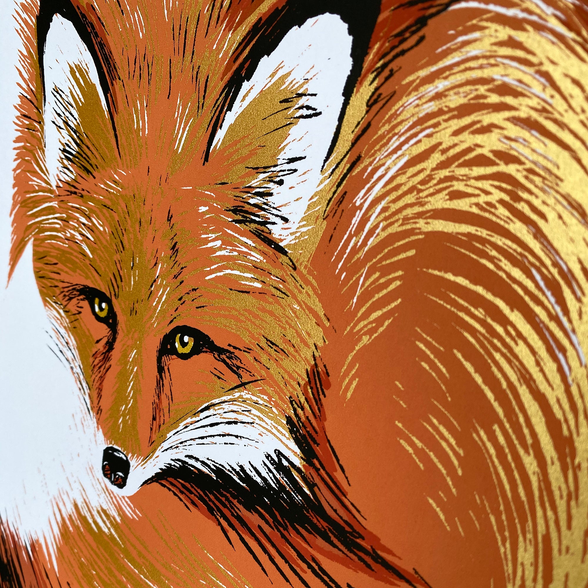Curly - Red Fox - Original Screen Print