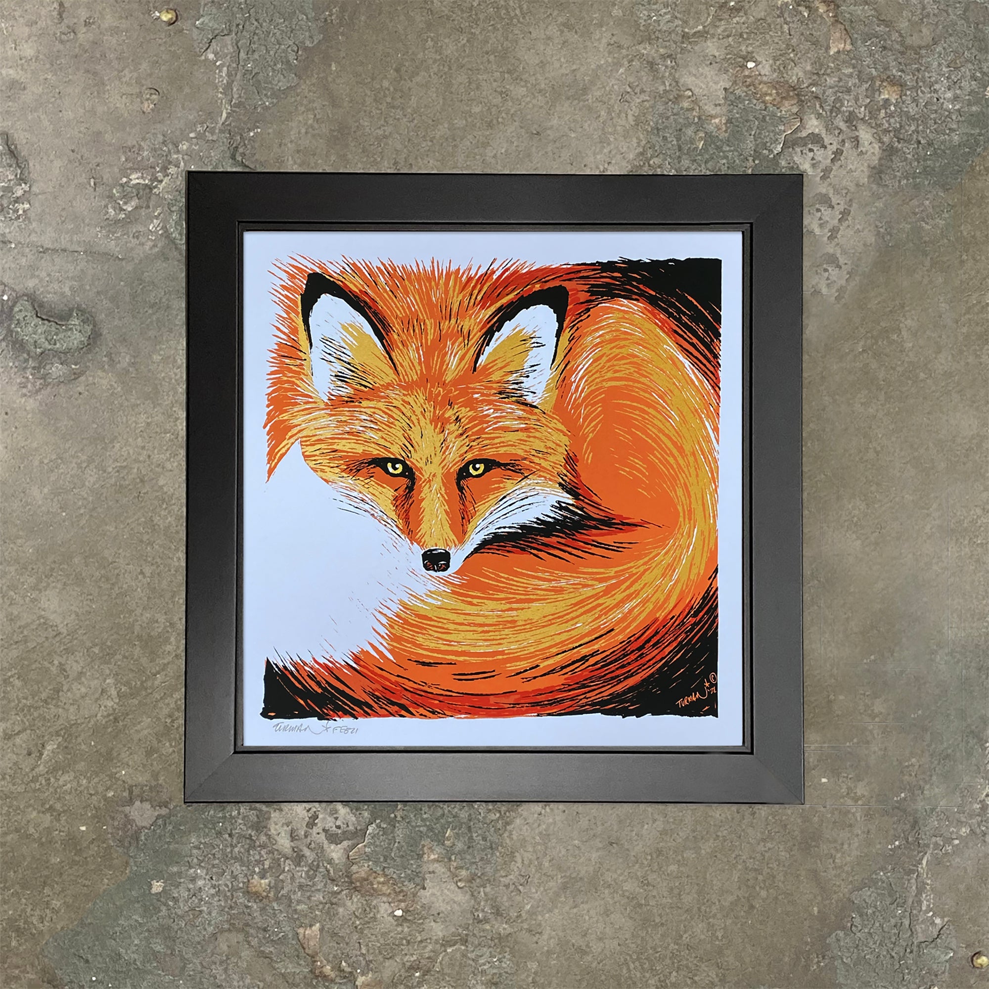 Curly - Red Fox - Original Screen Print