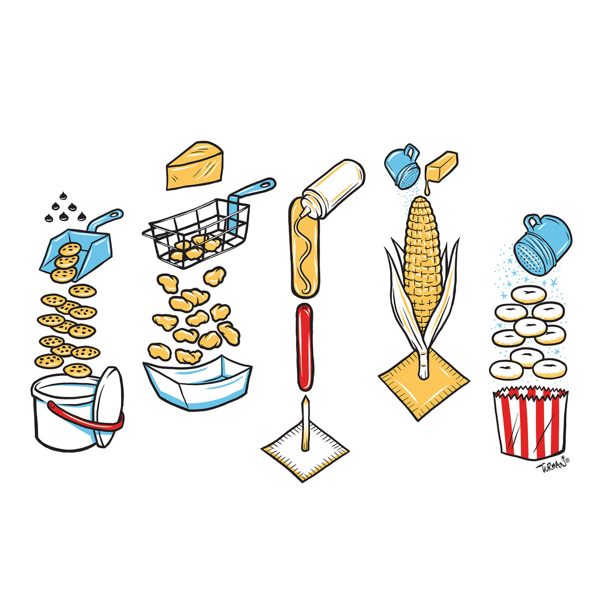 Exploding Food Sign Exploding Food - Minnesota State Fair - Screen Print by artist Adam ...