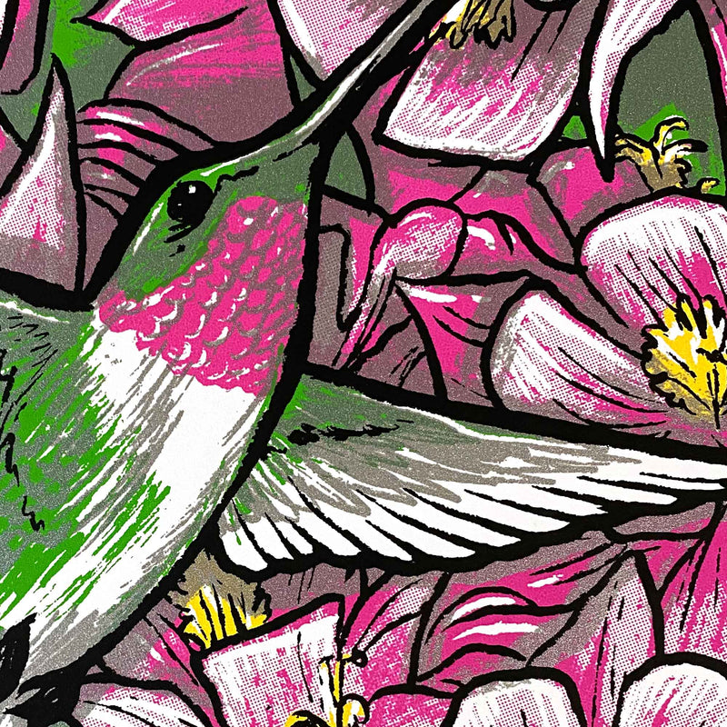Ruby-Throated Hummingbird Screen Print "Hover" by Adam Turman