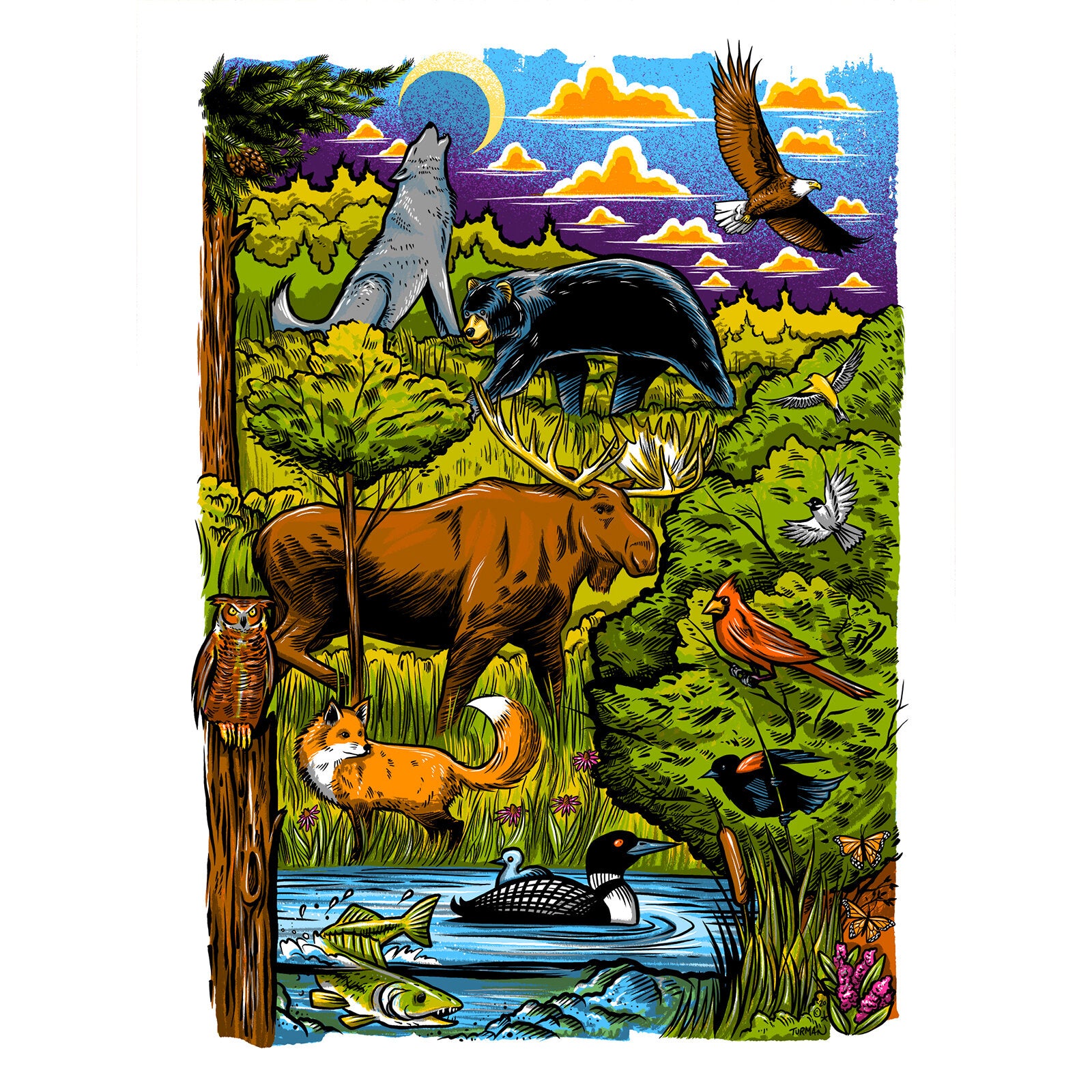 MN Wildlife - Original Screenprint - Adam Turman