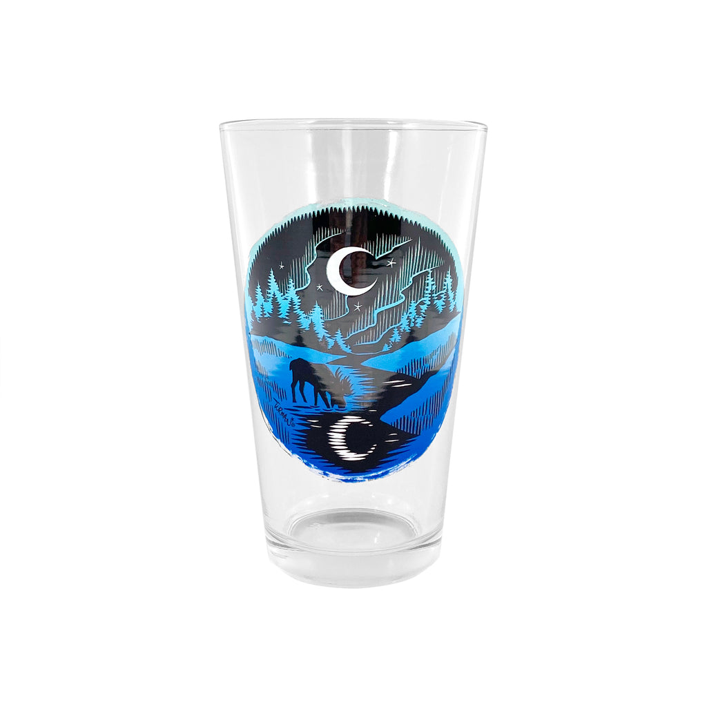 Moose and Moon Outdoor Series Pint Glass
