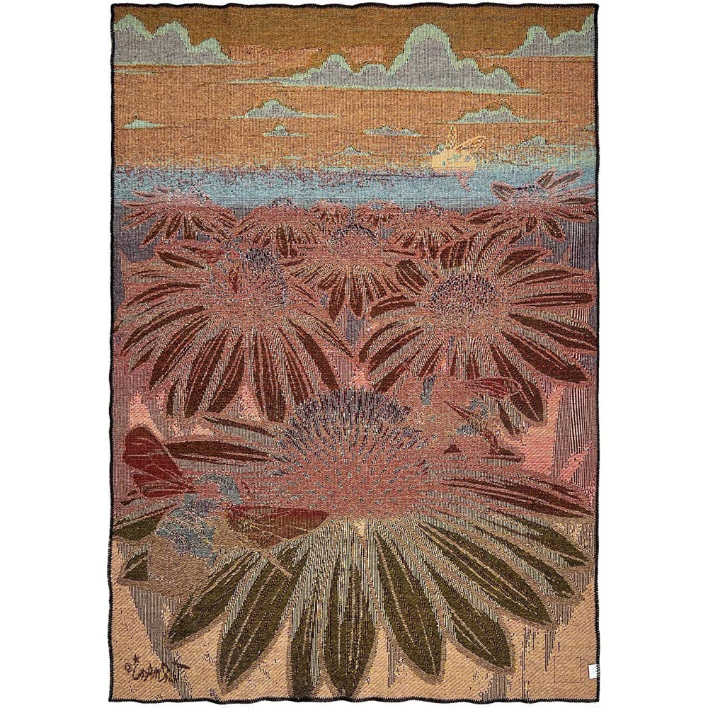 Nature-inspired bee artwork wool throw