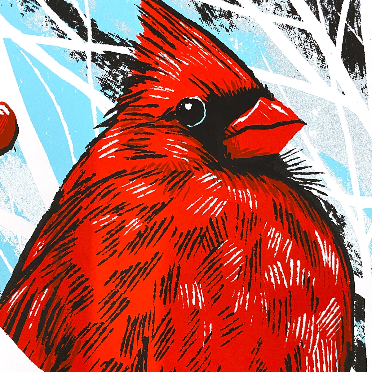 Cardinal Perched with Red Berries - Fine Art Prints 'Red' by Adam Turman – Turman Artwork Company cardinal-perched-with-red-berries-fine-art-prints-red-by-adam-turman-turman-artwork-company