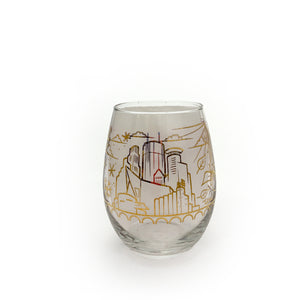 Skyline Gold Foil Wine Glass