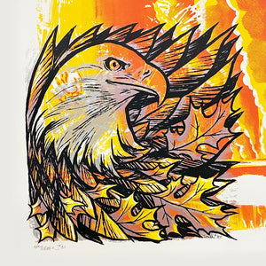Feathers (Eagle) with Yellow and Orange Clouds