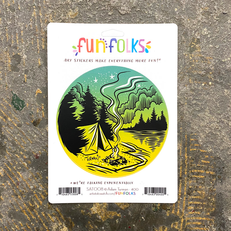 Tent & Campfire Sticker