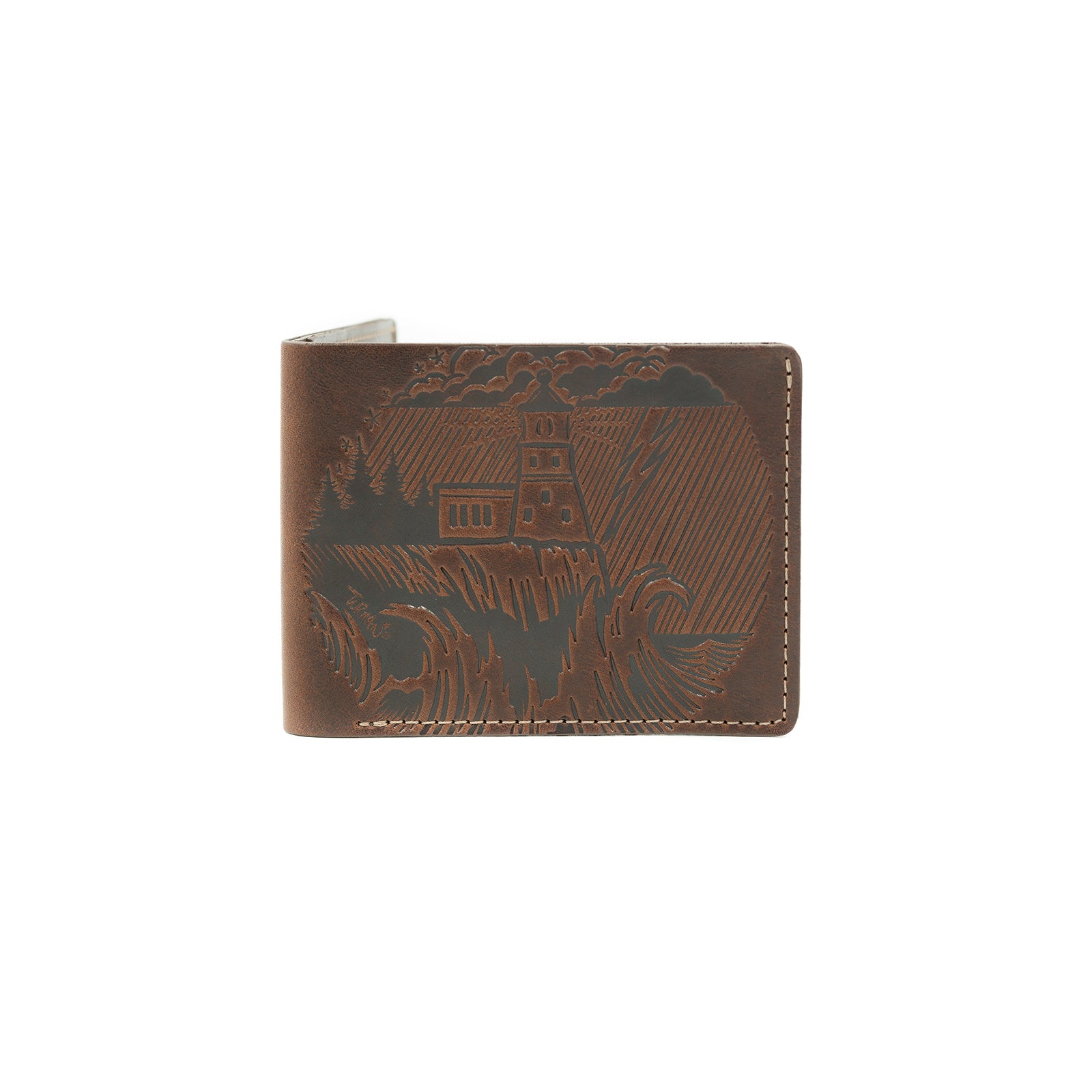 Durable handcrafted leather billfold wallet Minnesota design
