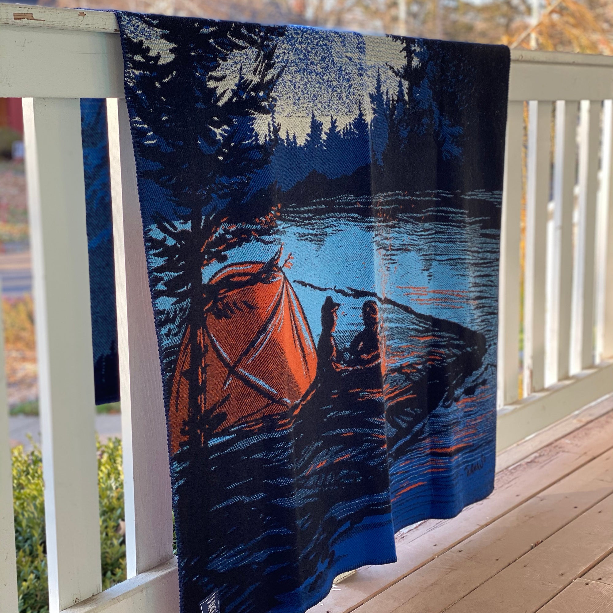 Wool throw blanket S’mores design